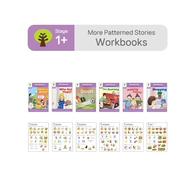 ORT BCK Workbooks - Stage 1+ More Patterned Stories (6권+스티커7장)