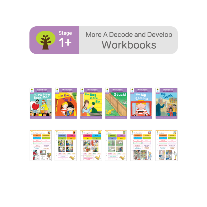 ORT BCK Workbooks - Stage 1+ More A Decode and Develop (6권+스티커7장)