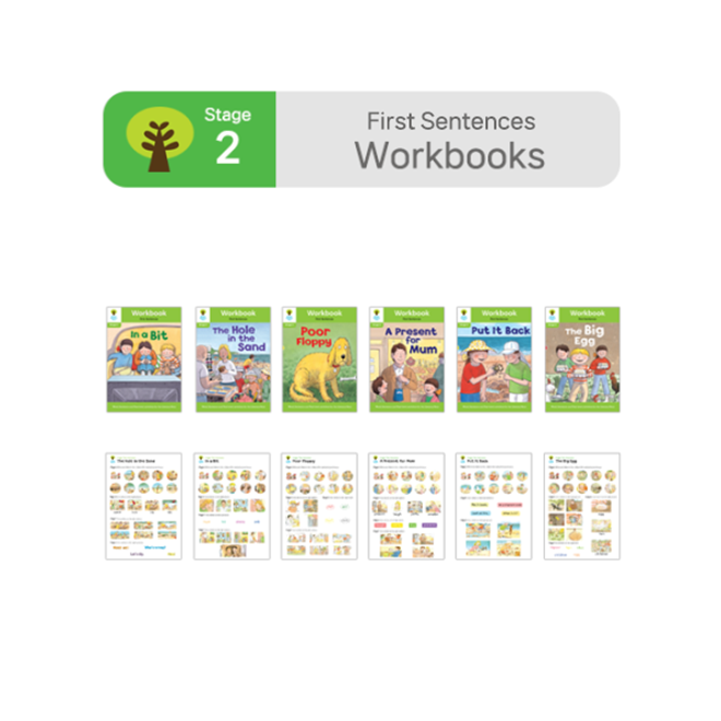 ORT BCK Workbooks - Stage 2 First Sentences (6권 + 스티커 7장)