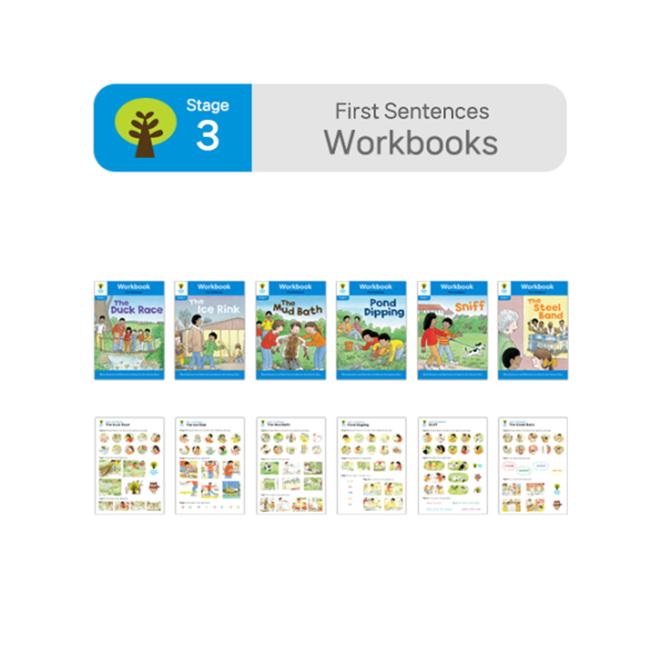 ORT BCK Workbooks - Stage 3 First Sentences (6권 + 스티커 7장)