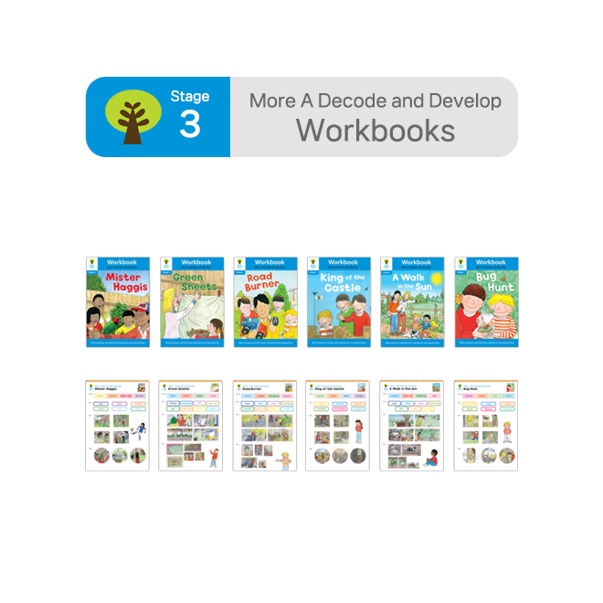 ORT BCK Workbooks - Stage 3 More A Decode and Develop (6권+스티커7장)
