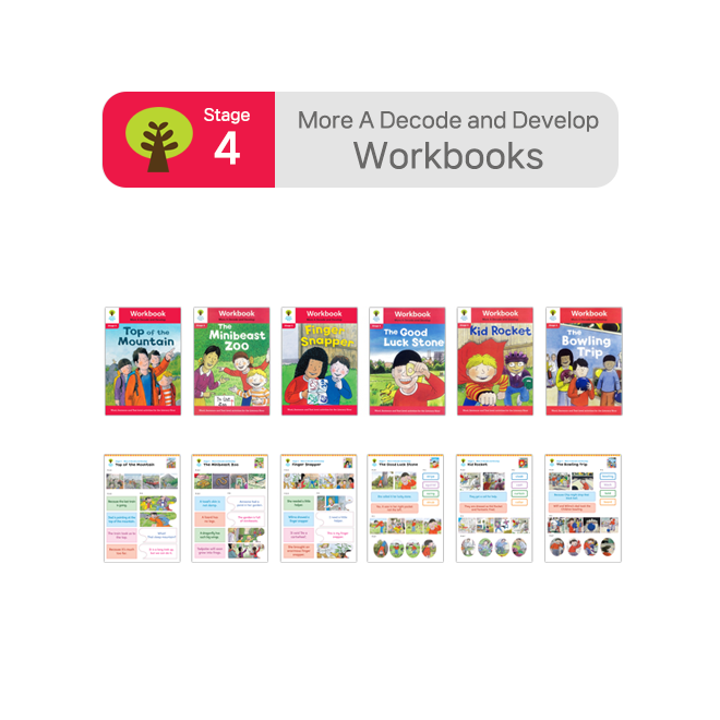 ORT BCK Workbooks - Stage 4 More A Decode and Develop (6권+스티커7장)